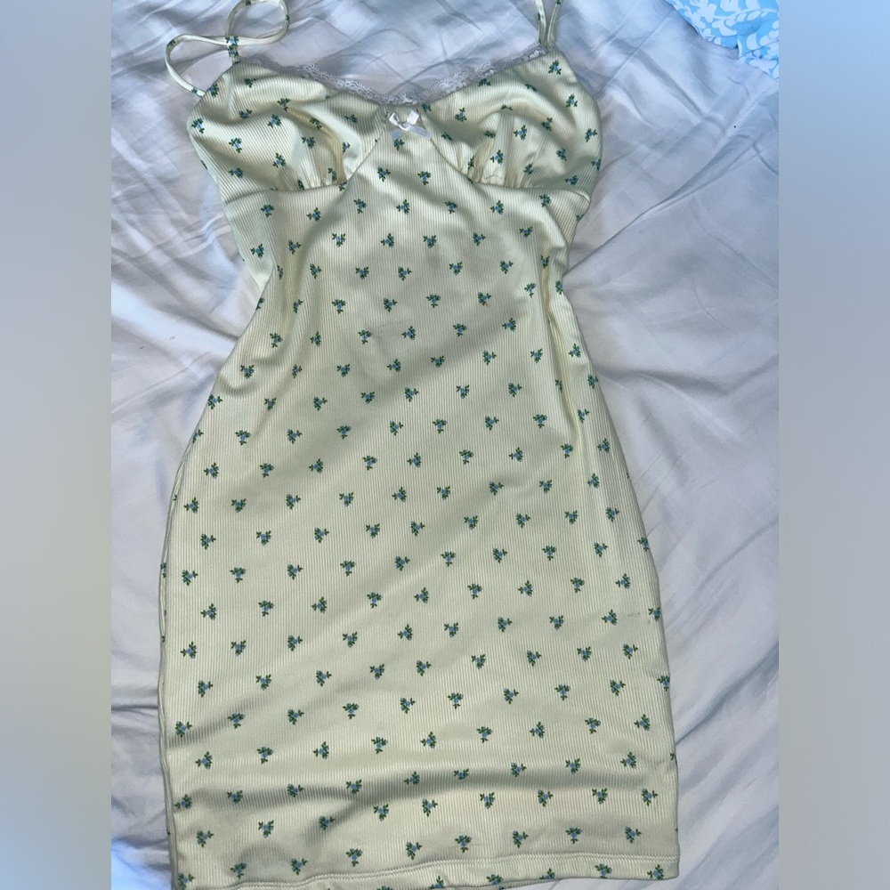 Yellow floral princess Polly mini dress
